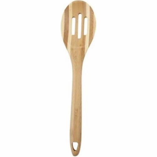 Core Home 220777 12 in. Bamboo Slot Spoon Perspective: front