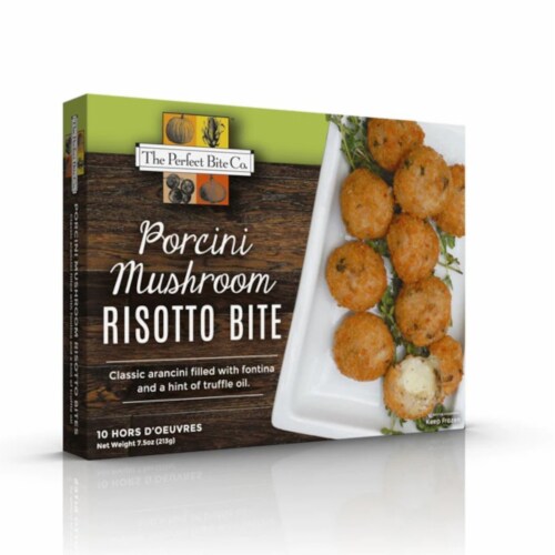 The Perfect Bite Co. Porcini Mushroom Risotto Bites Perspective: front