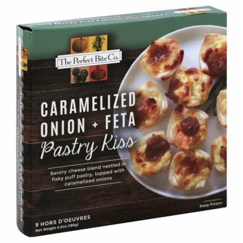 The Perfect Bite Co. Caramelized Onion + Feta Pastry Kiss Hors D'oeuvres Perspective: front