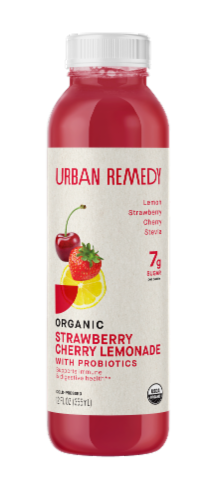 Urban Remedy Organic Strawberry Cherry Lemonade With Probiotics Perspective: front