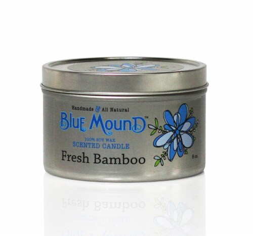 Blue Mound Fresh Bamboo Soy Wax Candle Perspective: front