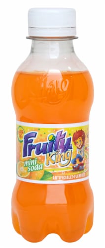 Fruity King Orange Soda Bottle Perspective: front