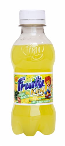 Fruity King® Caffeine Free Pineapple Soda Bottle Perspective: front