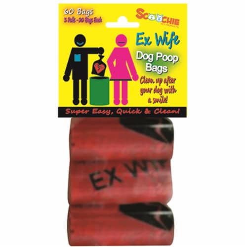 Schoochie Pet 398 Ex Wife Dog Waste Poop Bags - 3 Pack Perspective: front