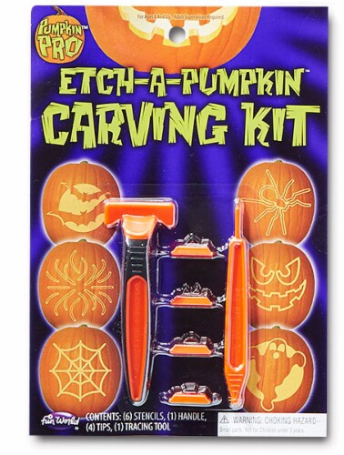 Fun World® Pumpkin Pro Etch-a-Pumpkin Carving Kit - 12 Piece - Orange Perspective: front