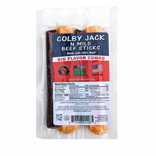 Wisconsin's Best™ & Wisconsin Cheese Company™ Colby Jack N Mild Beef Sticks Perspective: front