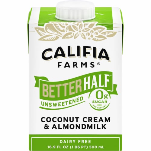 Califia Farms® Dairy Free Better Half Unsweetened Coconut Cream & Almond Milk Half & Half Perspective: front