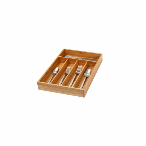 YBM Home  Bamboo Cutlery Tray Perspective: front