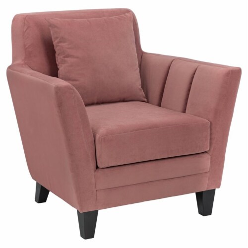 Pink velvet top cuddle chair