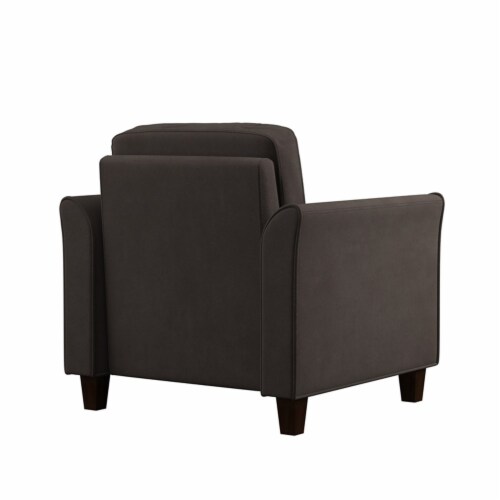 LifeStyle Solutions New Haven Chair in Coffee Microfiber Upholstery Perspective: front