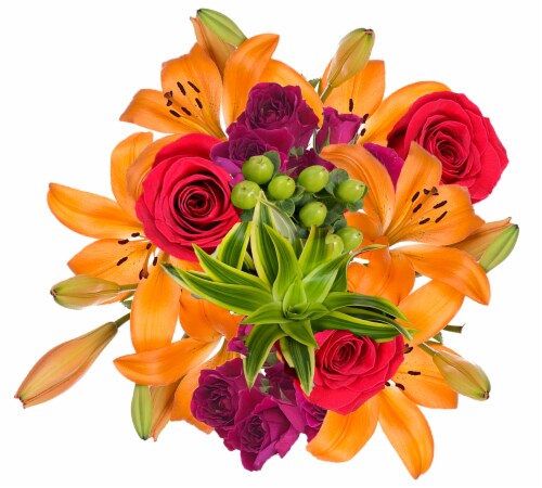 Rose/Lily Summer Bouquet - Assorted Perspective: front
