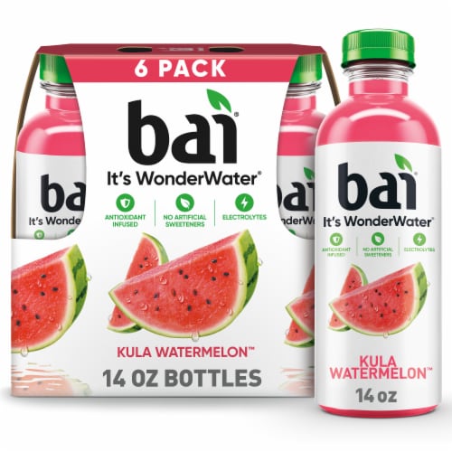 Bai Kula Watermelon Water Beverage Bottles Perspective: front