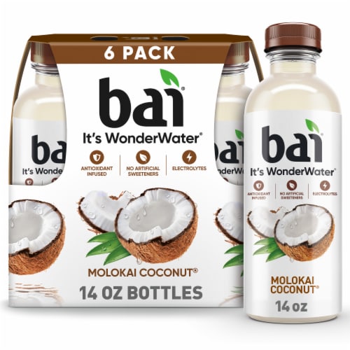 Bai Molokai Coconut Water Beverage Bottles Perspective: front