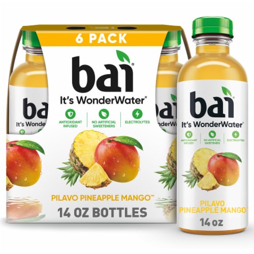 Bai Pilavo Pineapple Mango Water Beverage Bottles Perspective: front