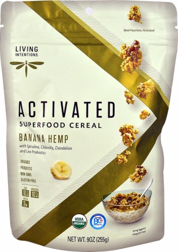 Living Intentions  Activated Super Food Cereal   Banana Hemp Perspective: front