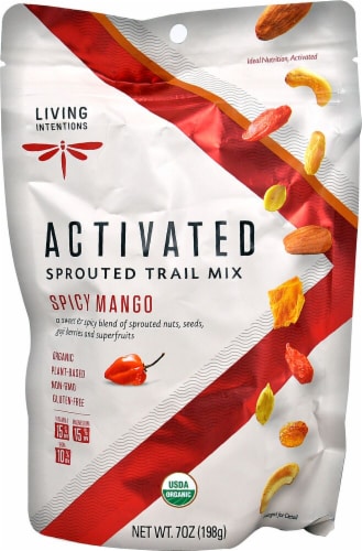Living Intentions Organic Activated Spicy Mango Sprouted Trail Mix Perspective: front