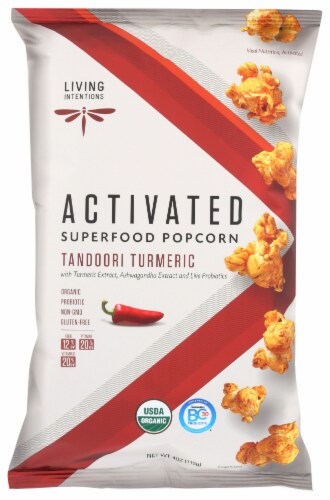 Living Intentions Activated Tandoori Turmeric Superfood Popcorn Perspective: front