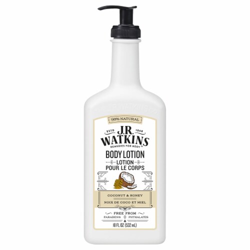 J.R. Watkins Daily Moisturizing Hand & Body Lotion Coconut Milk & Honey Perspective: front