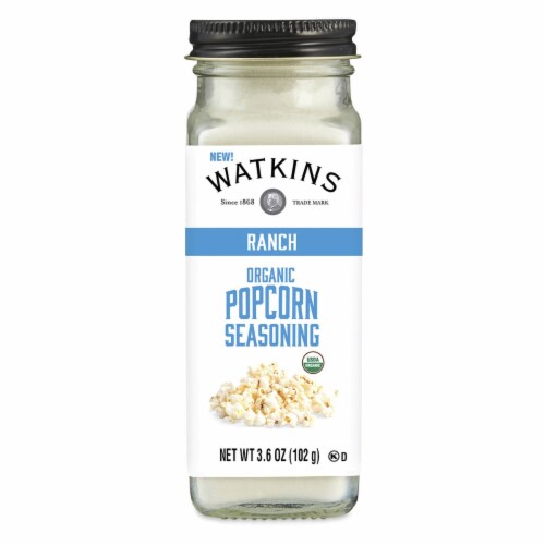 Watkins Inc. Organic Popcorn Seasoning - Ranch 3.6 oz Jar Perspective: front