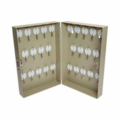 Combination Lockable Key Cabinet, 28-Key, Metal, Sand, 7.75 x 3.25 x 11.5 Combination Lockable Key Cabinet, 28-Key, Metal, Sand, 7.75 x 3.25 x 11.5
