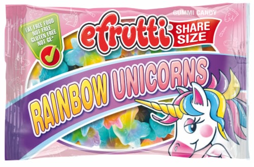 efrutti Rainbow Unicorns Share Size Gummy Candy Perspective: front