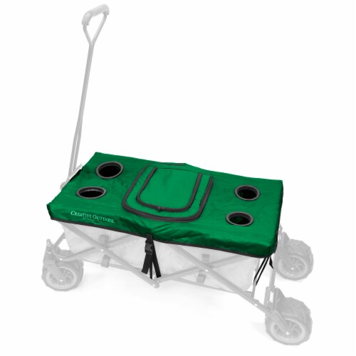 Creative Outdoor Tabletop Cooler Cover for Folding Wagon - Green Perspective: front