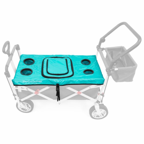 Creative Outdoor Folding Wagon Tabletop Cooler Cover - Teal Perspective: front