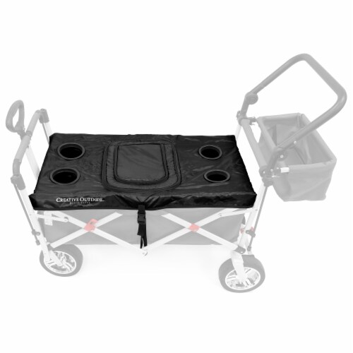 Creative Outdoor Folding Wagon Tabletop Cooler Cover - Black Perspective: front