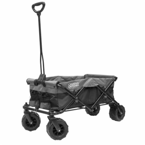 Creative Outdoor Platinum All-Terrain Folding Wagon - Black/Gray Perspective: front