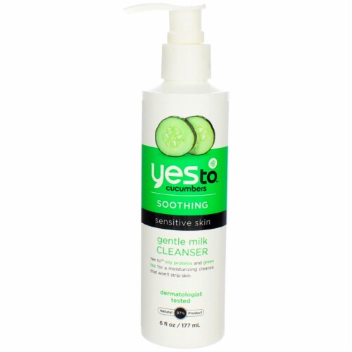 Yes To Cucumbers Soothing Gentle Milk Cleanser, 6 fl oz Perspective: front