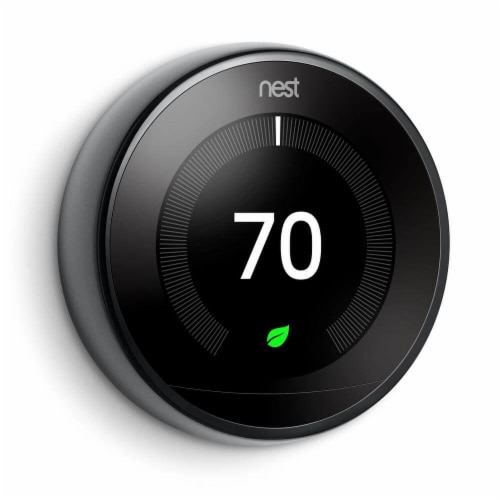 Google Nest T3018US Learning Thermostat 3rd Gen - Mirror Black Perspective: front