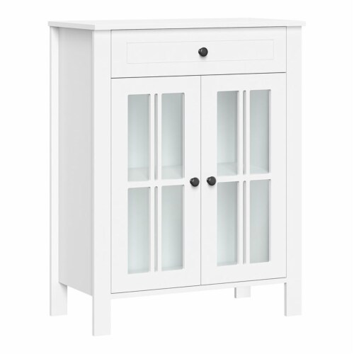 RiverRidge Danbury Two-Door Transitional Wood Floor Cabinet in White Perspective: front
