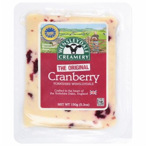 Wensleydale Creamery™ CranberryYorkshire Wensleydale Cheese Perspective: front