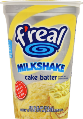 F'Real Cake Batter Milkshake Perspective: front