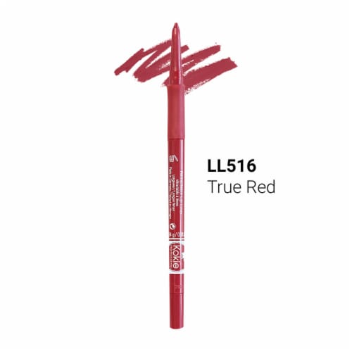 Kokie Professional Retractable Lip Liner Pencil LL516 True Red Perspective: front