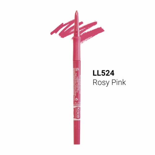 Kokie Professional Retractable Lip Liner Pencil Rosy Pink Perspective: front