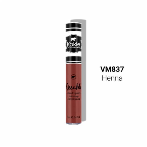 Kokie Professional Kissable Liquid Lipstick Rich Matte Finish VM837 Henna Perspective: front