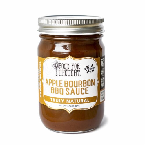 Apple Bourbon BBQ Sauce; All Natural, GMO Free, Allergen Free Perspective: front