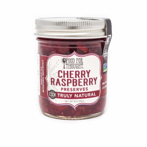 Cherry Raspberry Preserves; All Natural, GMO Free, Gluten Free Perspective: front