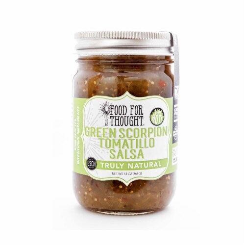 Green Scorpion Tomatillo Salsa; All Natural, GMO Free Perspective: front