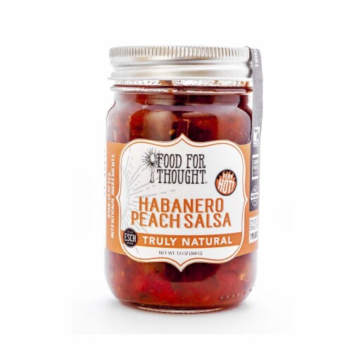 Habanero Peach Salsa; All Natural, GMO Free, Gluten Free Perspective: front