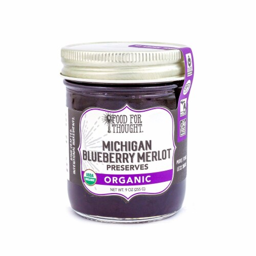 Food For Thought® Michigan Blueberry Merlot Preserves Perspective: front