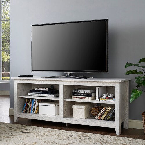 58 Simple TV Stand in White Wash 1 Harris Teeter