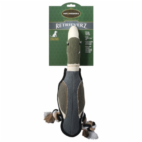 Ruff & Whiskerz Natural Retrieverz Duck Dog Toy Perspective: front