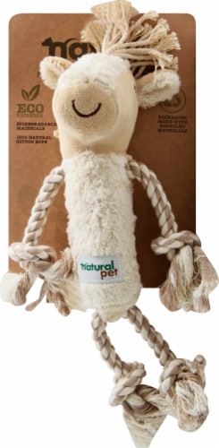 Natural Pet Plush & Rope Dog Toy Perspective: front