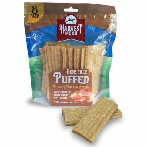 Harvest Moon Hide Free Peanut Butter Strips Puffed Chips Perspective: front