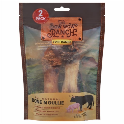 The Bow Wow Ranch Free Range Bone N Gullie Dog Chews Perspective: front