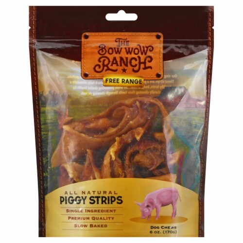 Bow Wow Pet Ranch Piggy Strips Dog Chews Perspective: front