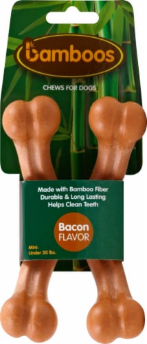 Bamboos Bacon Flavor Small 4-Prong Dog Chew Perspective: front