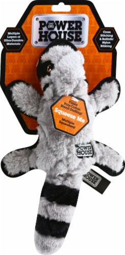 Power House Small Plush Animal Dog Toy Perspective: front